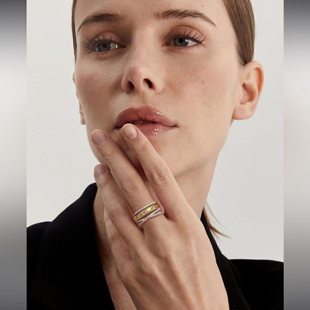Two tone minimalist ring N38